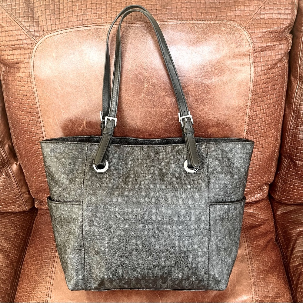 Michael Kors Monogram Logo Print Jet Set East West Tote Bag
